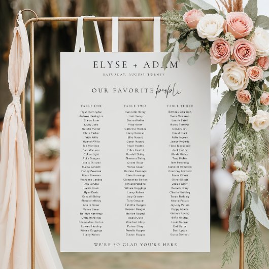 Estelle Minimum 3 Banquet Table Seating Poster