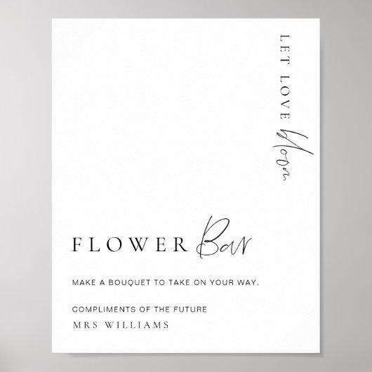 Estelle Modern Minimaal Bloemenbar- Bord Poster (Voorkant)