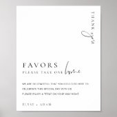 Estelle Modern Minimal Favors Sign Poster (Voorkant)