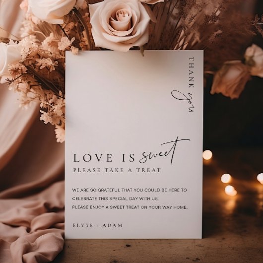 Estelle Modern Minimal Love is Sweet Favors Sign Poster