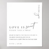 Estelle Modern Minimal Love is Sweet Favors Sign Poster (Voorkant)