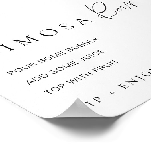 Estelle Modern Minimal Mimosa Bar Sign Poster (Hoek)