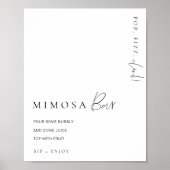 Estelle Modern Minimal Mimosa Bar Sign Poster (Voorkant)