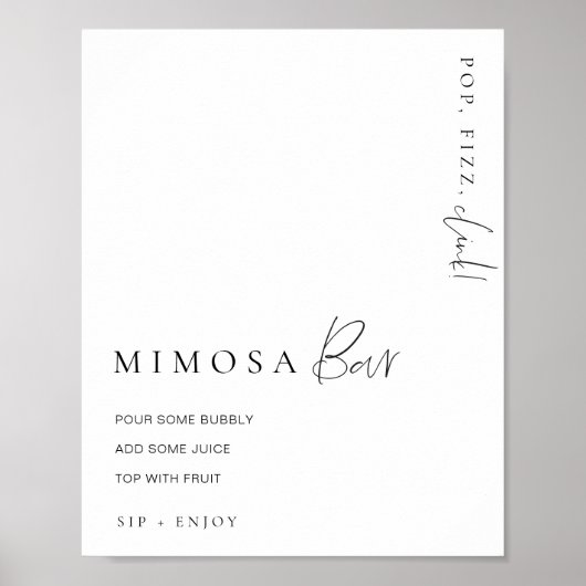 Estelle Modern Minimal Mimosa Bar Sign Poster (Voorkant)