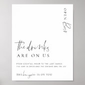 Estelle Modern Minimal Open Bar Menu Bord Poster (Voorkant)