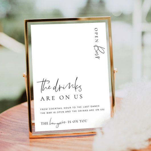 Estelle Modern Minimal Open Bar Menubord Poster