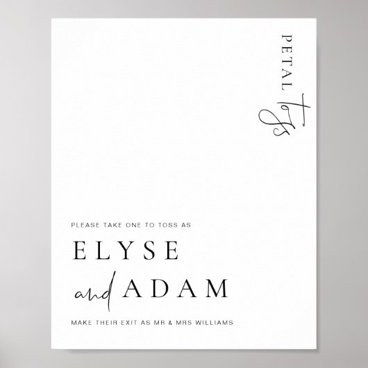 Estelle Modern Minimal Petal Toss Sign Poster (Voorkant)
