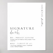 Estelle Modern Minimal Signature Dranken Bord Poster (Voorkant)