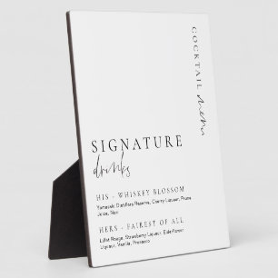 Estelle Modern Minimal Signature Drink Sign Fotoplaat