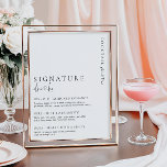 Estelle Modern Minimal Signature Drink Sign Poster<br><div class="desc">Dit het menuteken van drinken van de handtekening kenmerkt een moderne rubriek van het calligrafische manuscript en minimalistisch ontwerp. De rubriek van de manuscripttekst is een afbeelding dat niet kan worden uitgegeven. Het kopje afbeelding kan resized om het even welke grootte van het poster te passen. Alle andere tekst kan...</div>