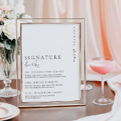 Estelle Modern Minimal Signature Drink Sign Poster