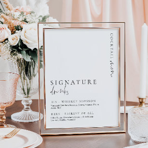 Estelle Modern Minimal Signature Drink Sign Poster