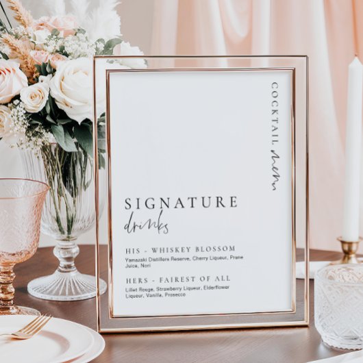 Estelle Modern Minimal Signature Drink Sign Poster