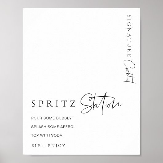 Estelle Modern Minimal Spritz Station Poster (Voorkant)