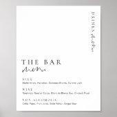 Estelle Modern Minimal The Bar Menu Bord Poster (Voorkant)