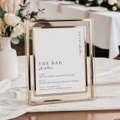 Estelle Modern Minimal The Bar Menu Bord Poster