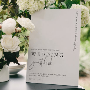 Estelle Modern Minimal Wedding Guest Book Sign Poster