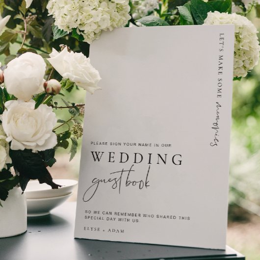 Estelle Modern Minimal Wedding Guest Book Sign Poster