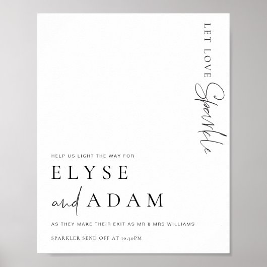 Estelle Modern Minimale Sparkler Verstuur Teken Poster (Voorkant)