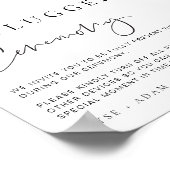 Estelle Modern Minimale Unplugged Ceremony Sign Poster (Hoek)