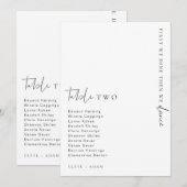 Estelle Modern Minimalist Weddenschap Table Number Kaart (Voorkant / Achterkant)