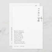 Estelle Modern Minimalist Weddenschap Table Number Kaart (Voorkant / Achterkant)