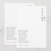 Estelle Modern Minimalist Weddenschap Table Number Kaart (Voorkant / Achterkant)