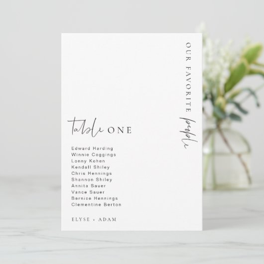 Estelle Modern Minimalist Weddenschap Table Number Kaart (Staand voorkant)
