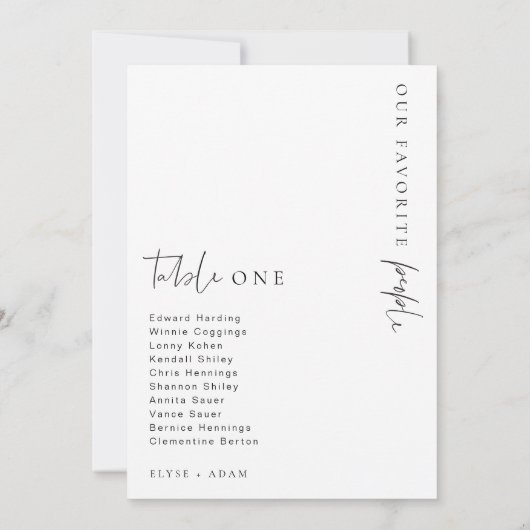 Estelle Modern Minimalistisch Trouw Tafelnummer (Achterkant)