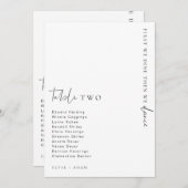 Estelle Modern Minimalistisch Trouwtafel Nummer Kaart (Voorkant / Achterkant)