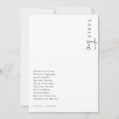 Estelle Modern Minimalistisch Trouwtafel Nummer Kaart (Achterkant)