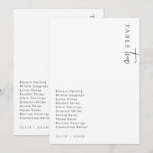 Estelle Modern Minimalistisch Trouwtafel Nummer Kaart (Voorkant / Achterkant)