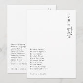 Estelle Modern Minimalistisch Trouwtafel Nummer Kaart (Voorkant / Achterkant)