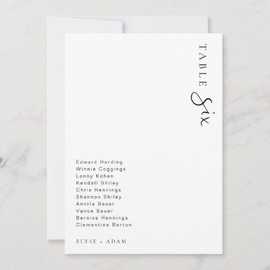 Estelle Modern Minimalistisch Trouwtafel Nummer Kaart (Voorkant)