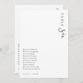 Estelle Modern Minimalistisch Trouwtafel Nummer Kaart (Voorkant / Achterkant)