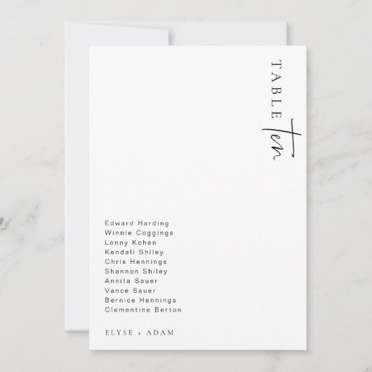 Estelle Moderne Minimalistische Tafelkaart voor de Kaart (Voorkant)