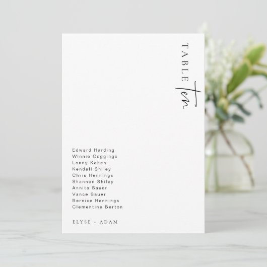 Estelle Moderne Minimalistische Tafelkaart voor de Kaart (Staand voorkant)