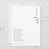 Estelle Moderne Minimalistische Tafelkaart voor de Kaart (Achterkant)