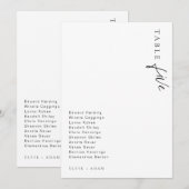 Estelle Moderne Minimalistische Tafelkaart voor de Kaart (Voorkant / Achterkant)