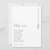 Estelle Moderne Minimalistische Tafelkaart voor de Kaart (Voorkant)