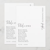 Estelle Moderne Minimalistische Tafelkaart voor de Kaart (Voorkant / Achterkant)