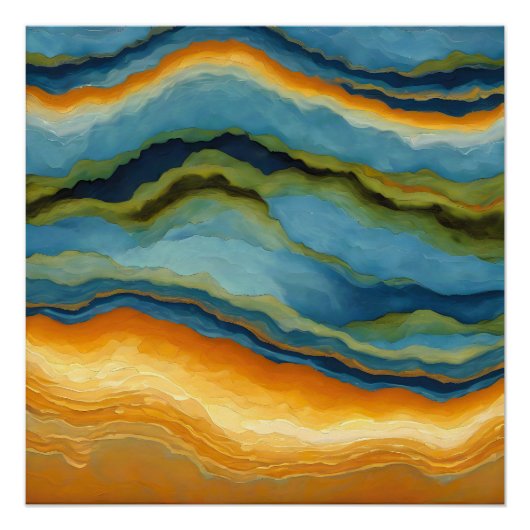 "Estepona" horizontale gebroken lagen Perfect Poster (Voorkant)