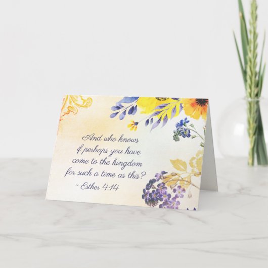 Ester 4:14 Kom voor zo'n tijd naar het Koninkrijk Kaart (Voorkant)