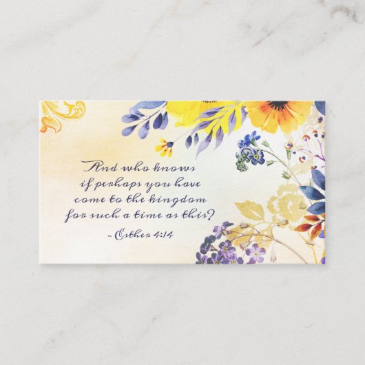 Ester 4:14 Kom voor zo'n tijd naar het Koninkrijk Visitekaartje (Voorkant)