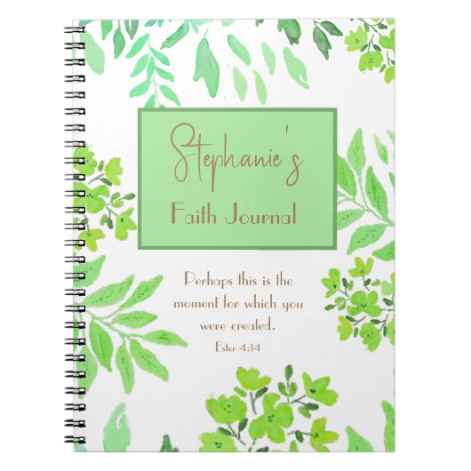 Ester 4:14 - Misschien is dit het moment groen Notitieboek (Voorkant)