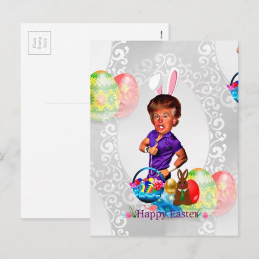 ester bunny donald trump feestdagenkaart (Voorkant / Achterkant)