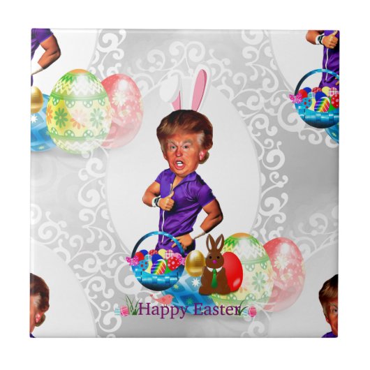 ester bunny donald trump tegeltje (Voorkant)