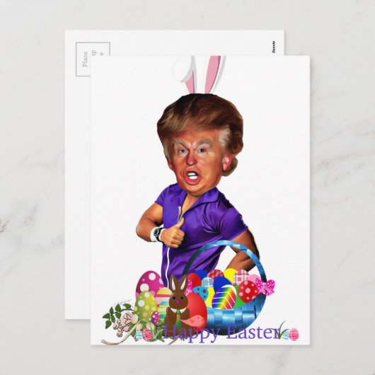 ester bunny trump feestdagenkaart (Voorkant / Achterkant)