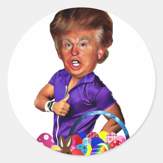 ester bunny trump ronde sticker (Voorkant)