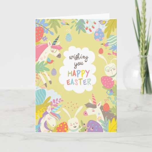 ester unicorn feestdagen kaart (Voorkant)